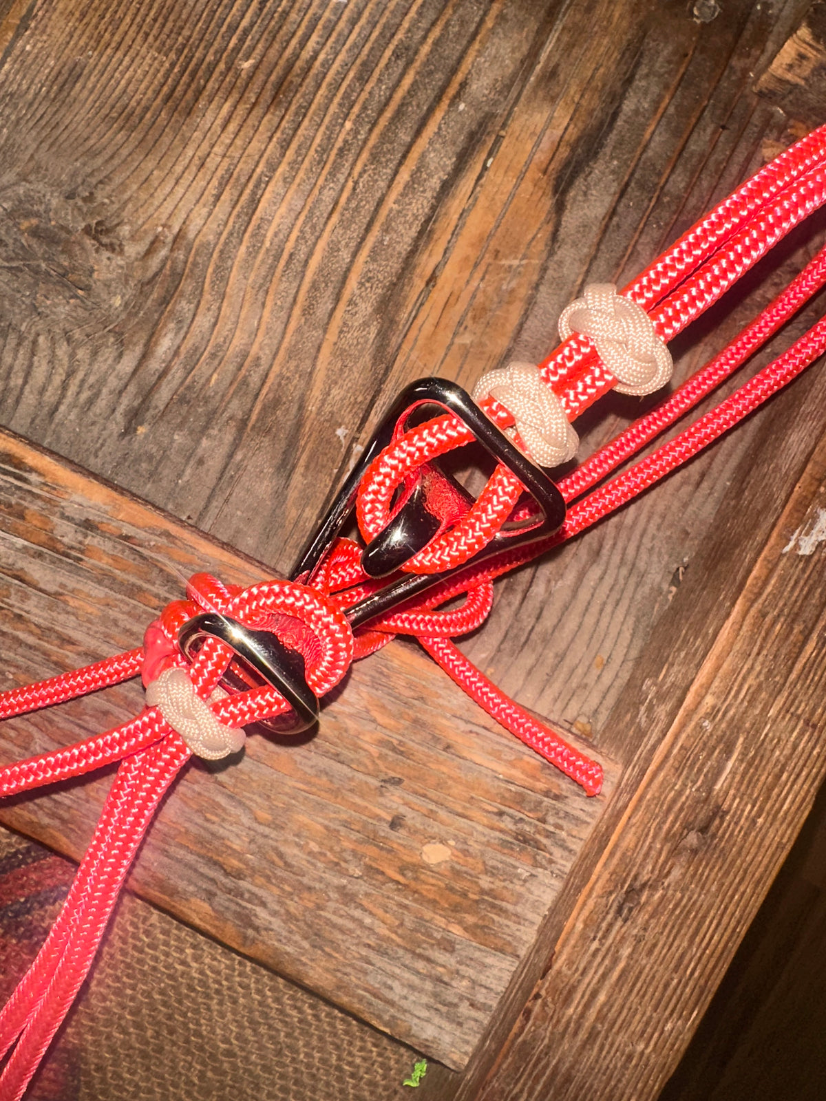 Pink & Tan Four Knot Noseband Easy Hook Halter