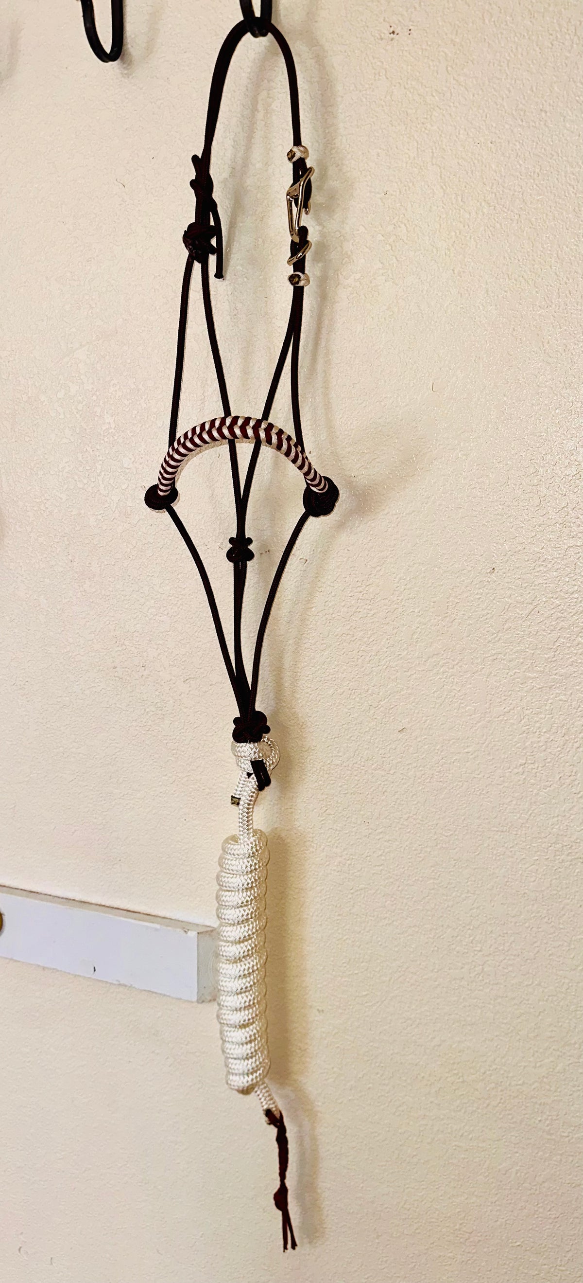 Wine & White Noseband Halter