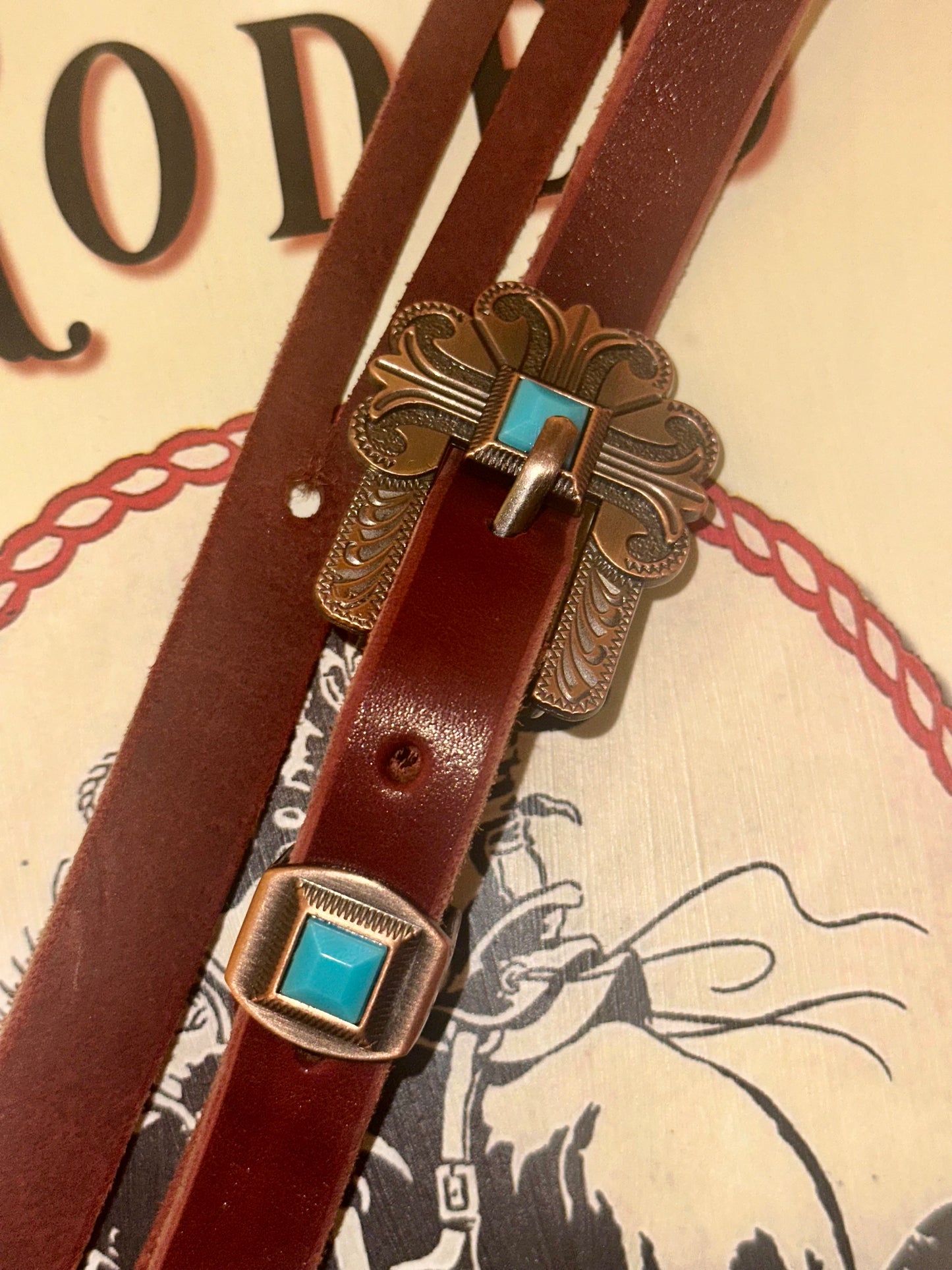 Split Ear Headstall with Turquoise Buckle