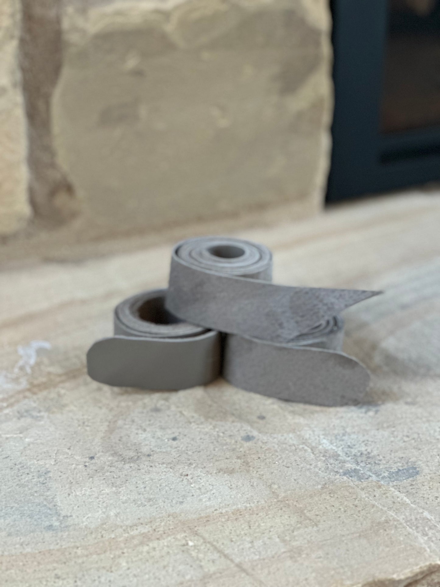 Grey Chap Leather Horn Wrap