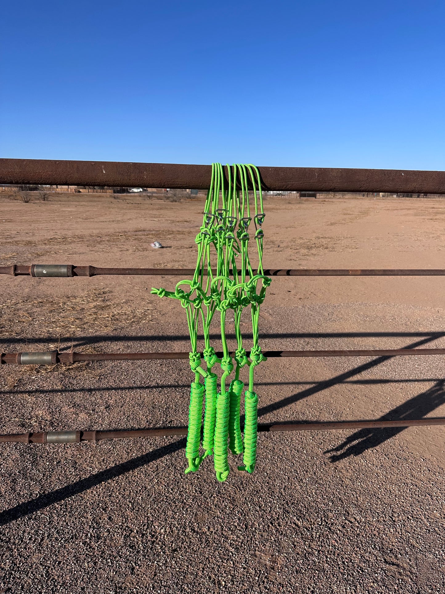 Lime Green Easy Hook Halter - four knot noseband