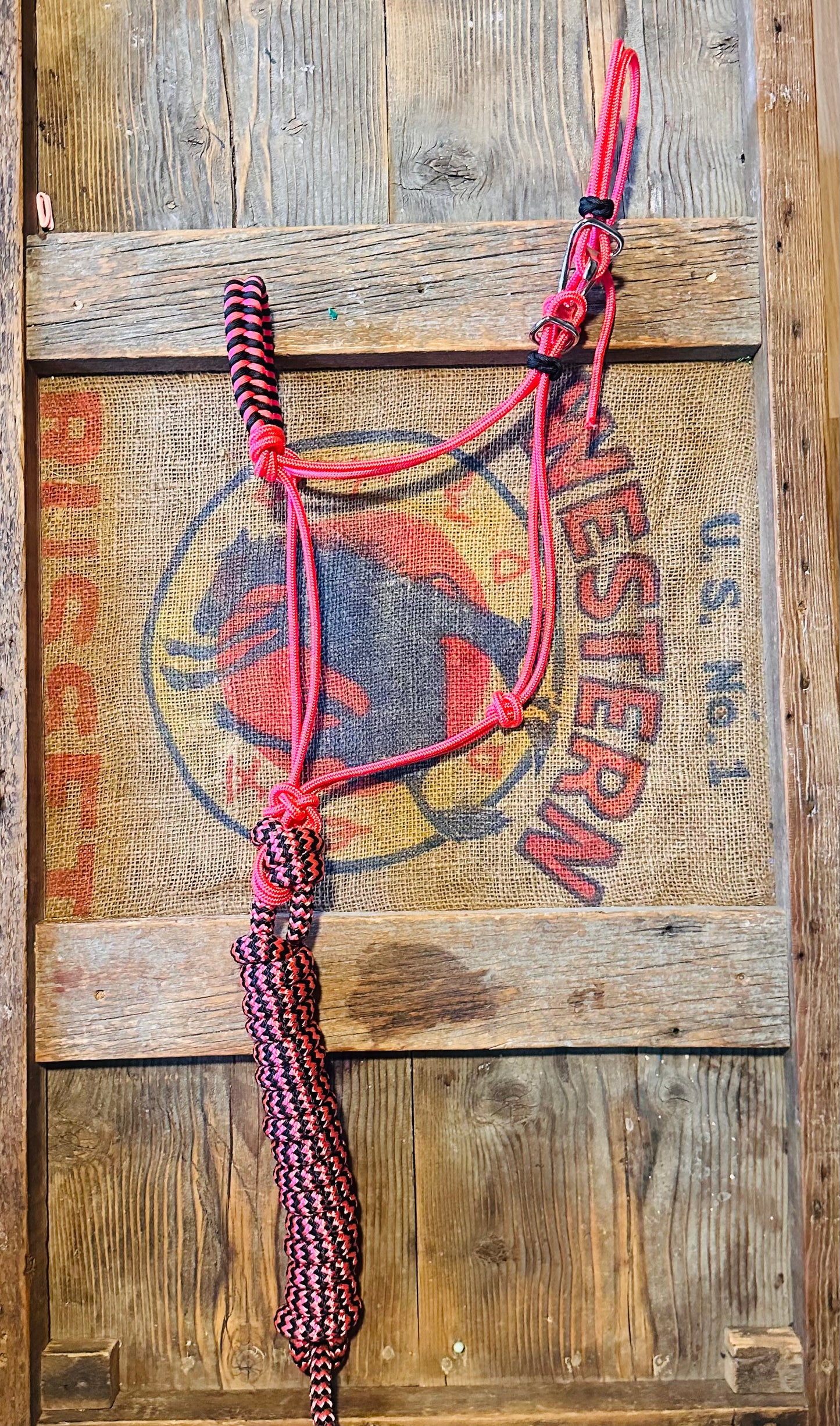Pink & Black Easy Hook Rope Halter