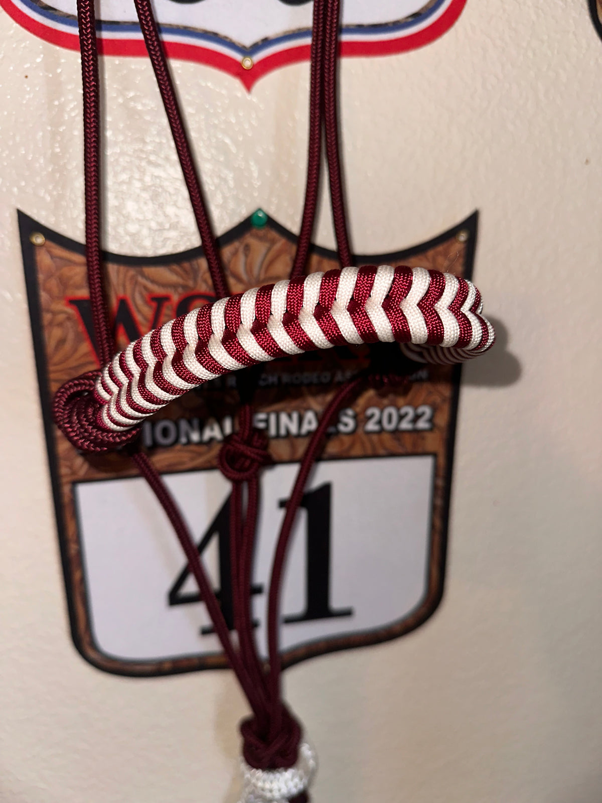 Wine & White Noseband Halter