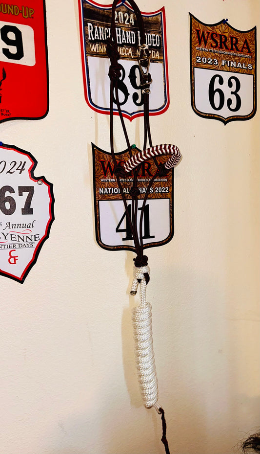 Wine & White Noseband Halter