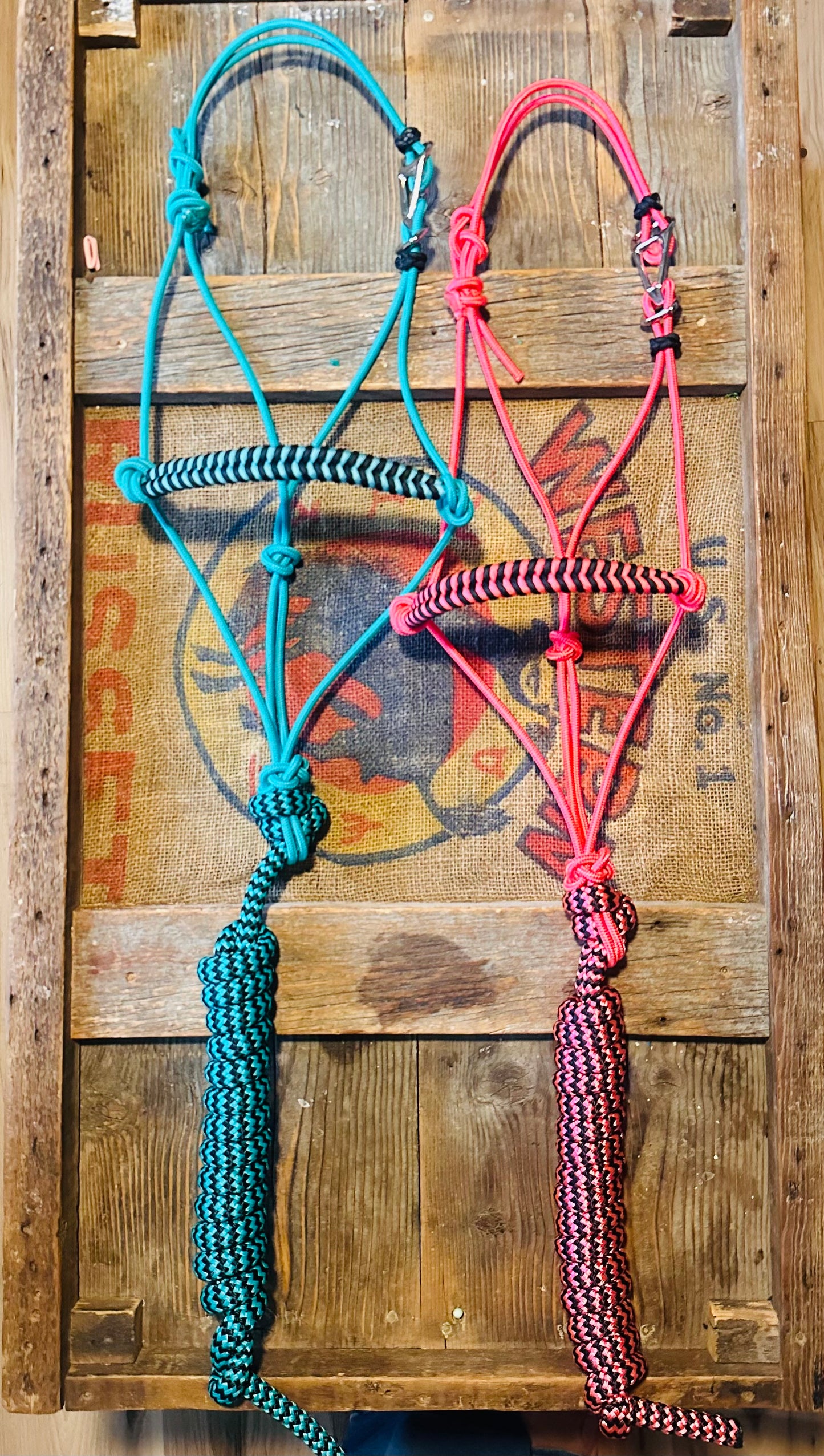 Pink & Black Easy Hook Rope Halter