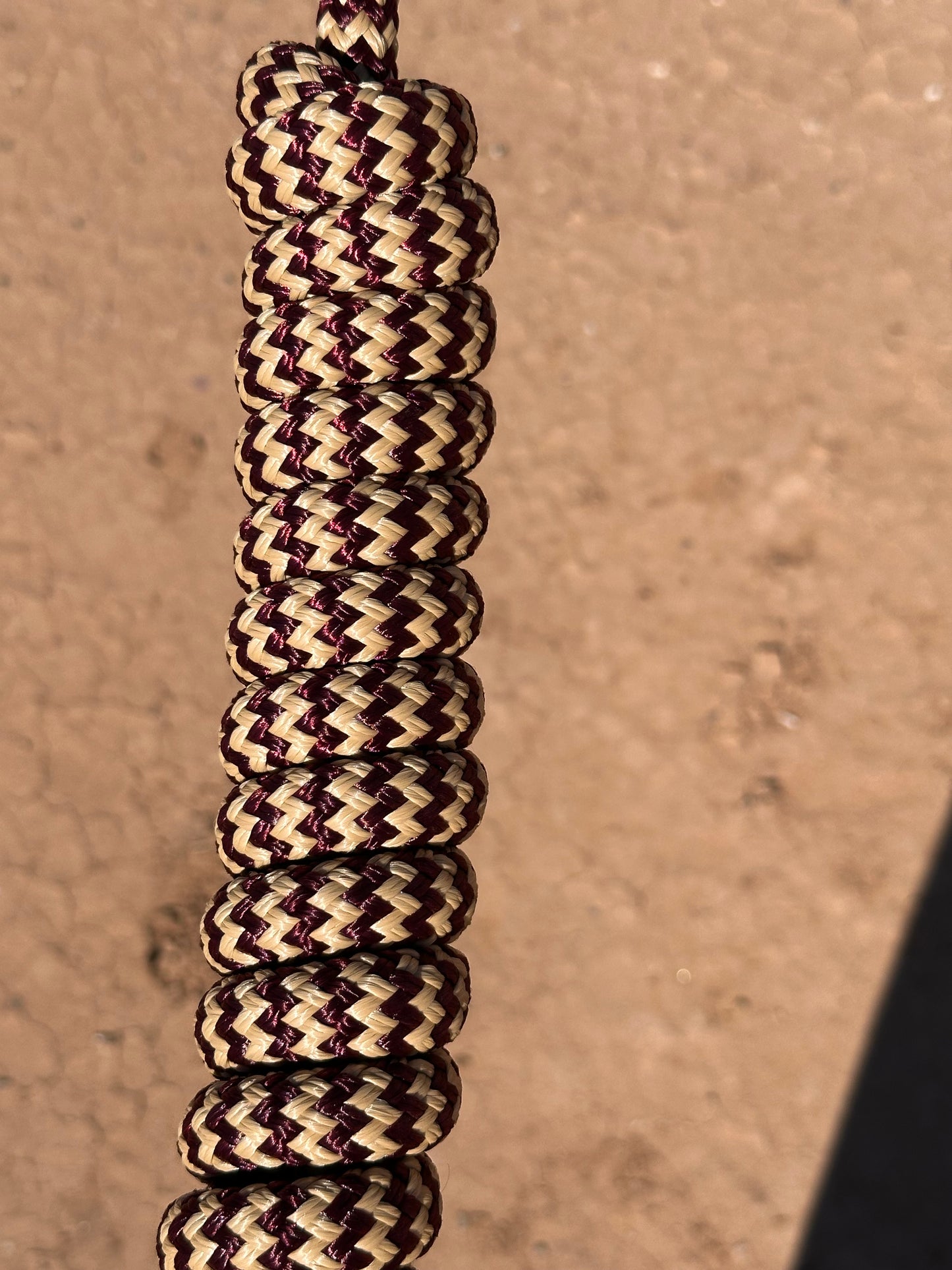 Burgundy Easy Hook Halter with tan/burgundy lead rope