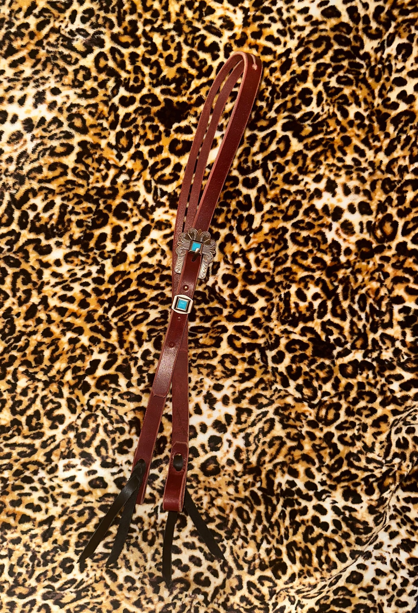 Split Ear Headstall with Turquoise Buckle