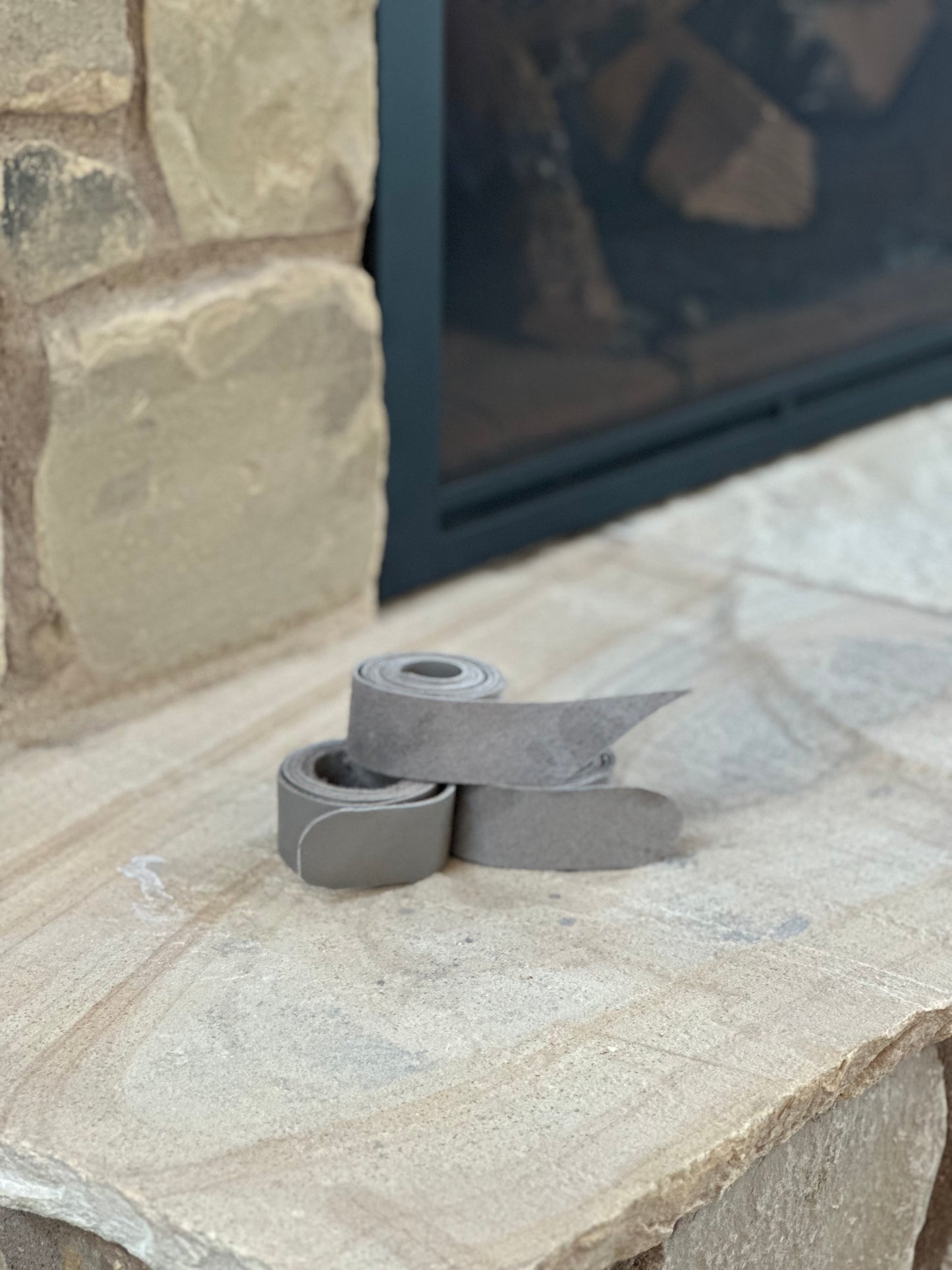 Grey Chap Leather Horn Wrap