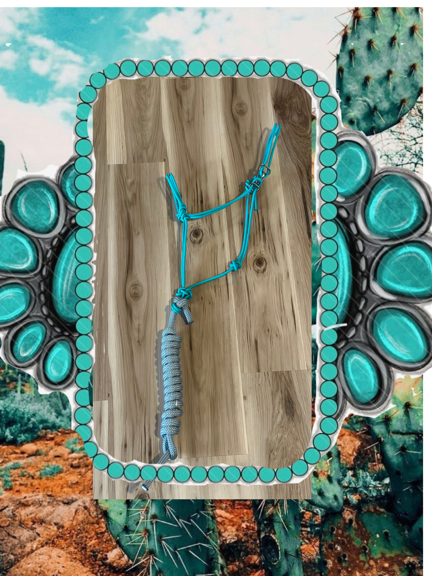 Turquoise & Silver Easy Hook Rope Halter