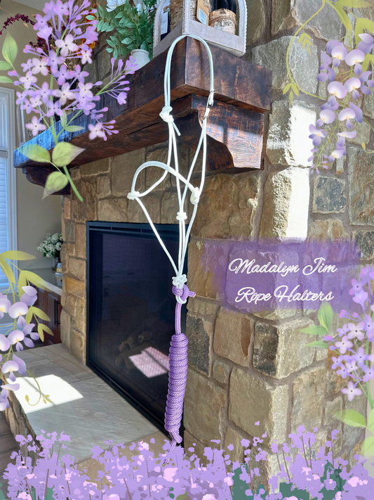 White Halter with Lavender Leadrope